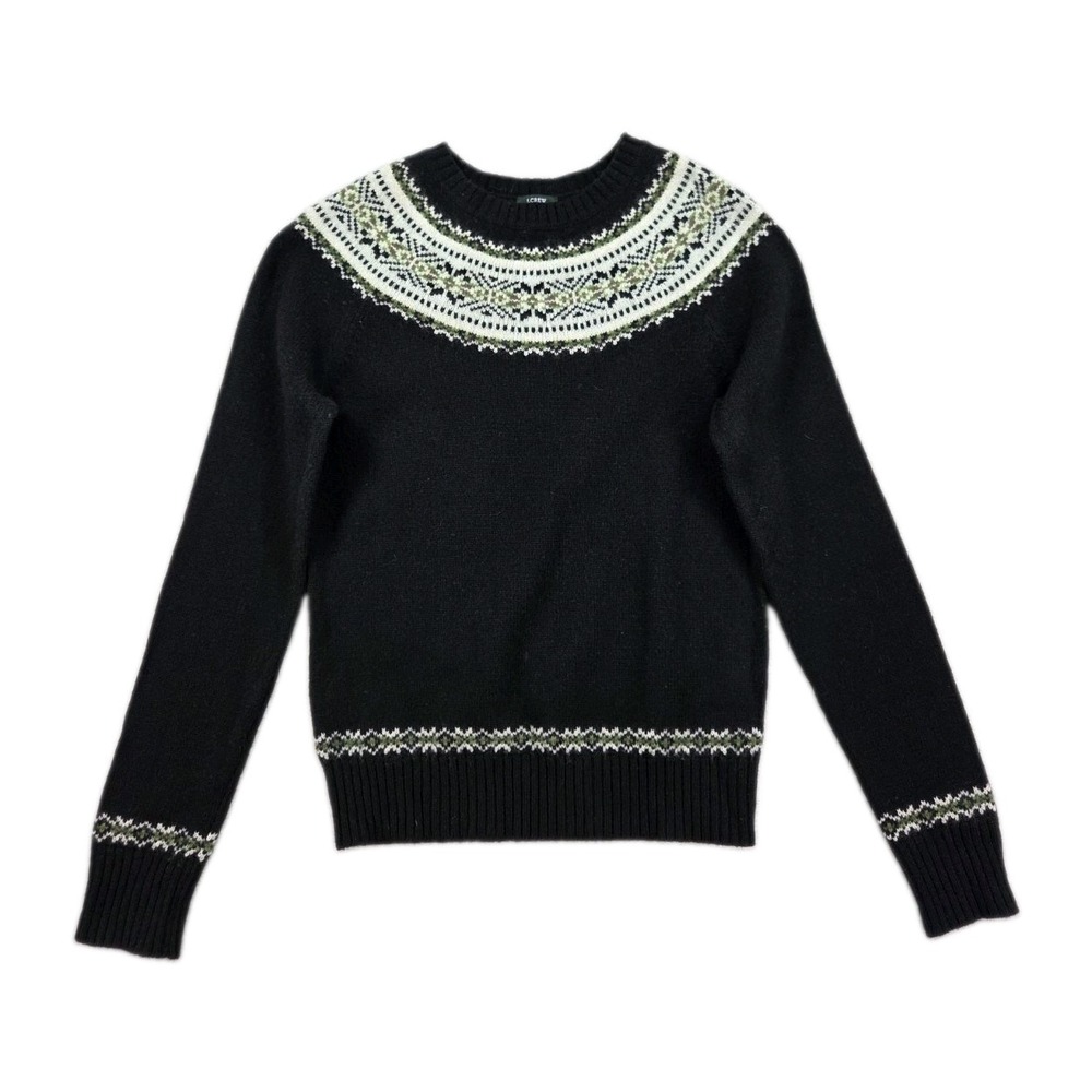 J Crew Lambs Wool Sweater Womens Small Fair Isle Nordic